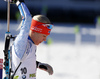 Kaisa Makarainen of Finland during zeroing before start of the Women pursuit race of IBU Biathlon World Cup in Pokljuka, Slovenia. Women pursuit race of IBU Biathlon World cup was held on Saturday, 19th of December 2015 in Pokljuka, Slovenia.
