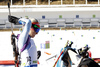 Mari Laukkanen of Finland during zeroing before start of the Women pursuit race of IBU Biathlon World Cup in Pokljuka, Slovenia. Women pursuit race of IBU Biathlon World cup was held on Saturday, 19th of December 2015 in Pokljuka, Slovenia.
