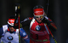 Franziska Hildebrand of Germany skiing in the Women pursuit race of IBU Biathlon World Cup in Pokljuka, Slovenia. Women pursuit race of IBU Biathlon World cup was held on Saturday, 19th of December 2015 in Pokljuka, Slovenia.
