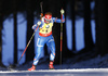 Fourth placed Gabriela Soukalova of Czech skiing in the Women pursuit race of IBU Biathlon World Cup in Pokljuka, Slovenia. Women pursuit race of IBU Biathlon World cup was held on Saturday, 19th of December 2015 in Pokljuka, Slovenia.
