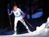 Third placed Kaisa Makarainen of Finland skiing in the Women pursuit race of IBU Biathlon World Cup in Pokljuka, Slovenia. Women pursuit race of IBU Biathlon World cup was held on Saturday, 19th of December 2015 in Pokljuka, Slovenia.
