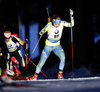 Linn Persson of Sweden skiing in the Women pursuit race of IBU Biathlon World Cup in Pokljuka, Slovenia. Women pursuit race of IBU Biathlon World cup was held on Saturday, 19th of December 2015 in Pokljuka, Slovenia.
