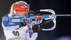 Third placed Kaisa Makarainen of Finland shooting in the Women pursuit race of IBU Biathlon World Cup in Pokljuka, Slovenia. Women pursuit race of IBU Biathlon World cup was held on Saturday, 19th of December 2015 in Pokljuka, Slovenia.

