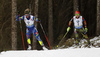 Marie Dorin Habert of France skiing in the Women pursuit race of IBU Biathlon World Cup in Pokljuka, Slovenia. Women pursuit race of IBU Biathlon World cup was held on Saturday, 19th of December 2015 in Pokljuka, Slovenia.
