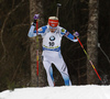 Third placed Kaisa Makarainen of Finland skiing in the Women pursuit race of IBU Biathlon World Cup in Pokljuka, Slovenia. Women pursuit race of IBU Biathlon World cup was held on Saturday, 19th of December 2015 in Pokljuka, Slovenia.

