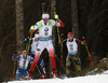 Monika Hojnisz of Poland skiing in the Women pursuit race of IBU Biathlon World Cup in Pokljuka, Slovenia. Women pursuit race of IBU Biathlon World cup was held on Saturday, 19th of December 2015 in Pokljuka, Slovenia.
