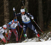 Karin Oberhofer of Italy skiing in the Women pursuit race of IBU Biathlon World Cup in Pokljuka, Slovenia. Women pursuit race of IBU Biathlon World cup was held on Saturday, 19th of December 2015 in Pokljuka, Slovenia.
