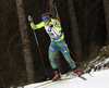 Linn Persson of Sweden skiing in the Women pursuit race of IBU Biathlon World Cup in Pokljuka, Slovenia. Women pursuit race of IBU Biathlon World cup was held on Saturday, 19th of December 2015 in Pokljuka, Slovenia.
