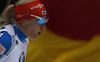 Kaisa Makarainen of Finland skiing during the Women pursuit race of IBU Biathlon World Cup in Pokljuka, Slovenia. Women pursuit race of IBU Biathlon World cup was held on Saturday, 19th of December 2015 in Pokljuka, Slovenia.

