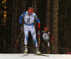 Kaisa Makarainen of Finland skiing during the Women pursuit race of IBU Biathlon World Cup in Pokljuka, Slovenia. Women pursuit race of IBU Biathlon World cup was held on Saturday, 19th of December 2015 in Pokljuka, Slovenia.
