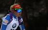 Mari Laukkanen of Finland skiing during the Women pursuit race of IBU Biathlon World Cup in Pokljuka, Slovenia. Women pursuit race of IBU Biathlon World cup was held on Saturday, 19th of December 2015 in Pokljuka, Slovenia.
