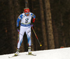 Kaisa Makarainen of Finland skiing during the Women pursuit race of IBU Biathlon World Cup in Pokljuka, Slovenia. Women pursuit race of IBU Biathlon World cup was held on Saturday, 19th of December 2015 in Pokljuka, Slovenia.
