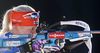 Third placed Kaisa Makarainen of Finland shooting in the Women pursuit race of IBU Biathlon World Cup in Pokljuka, Slovenia. Women pursuit race of IBU Biathlon World cup was held on Saturday, 19th of December 2015 in Pokljuka, Slovenia.
