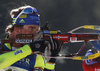 Fredrik Lindstroem of Sweden shooting in the Men mass start race of IBU Biathlon World Cup in Pokljuka, Slovenia. Men mass start race of IBU Biathlon World cup was held on Sunday, 20th of December 2015 in Pokljuka, Slovenia.
