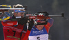 Anton Shipulin of Russia shooting in the Men mass start race of IBU Biathlon World Cup in Pokljuka, Slovenia. Men mass start race of IBU Biathlon World cup was held on Sunday, 20th of December 2015 in Pokljuka, Slovenia.
