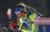 Fredrik Lindstroem of Sweden leaving shooting range after last shooting in the Men mass start race of IBU Biathlon World Cup in Pokljuka, Slovenia. Men mass start race of IBU Biathlon World cup was held on Sunday, 20th of December 2015 in Pokljuka, Slovenia.

