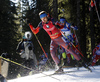 Anton Shipulin of Russia skiing in the Men mass start race of IBU Biathlon World Cup in Pokljuka, Slovenia. Men mass start race of IBU Biathlon World cup was held on Sunday, 20th of December 2015 in Pokljuka, Slovenia.
