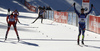 Winner Jean Guillaume Beatrix of France (R) celebrates his victory crossing the finish line as he outsprints Emil Hegle Svendsen of Norway (L) in the Men mass start race of IBU Biathlon World Cup in Pokljuka, Slovenia. Men mass start race of IBU Biathlon World cup was held on Sunday, 20th of December 2015 in Pokljuka, Slovenia.
