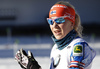 Kaisa Makarainen of Finland during zeroing before start of the Women mass start race of IBU Biathlon World Cup in Pokljuka, Slovenia. Women mass start race of IBU Biathlon World cup was held on Sunday, 20th of December 2015 in Pokljuka, Slovenia.
