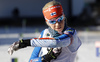 Kaisa Makarainen of Finland during zeroing before start of the Women mass start race of IBU Biathlon World Cup in Pokljuka, Slovenia. Women mass start race of IBU Biathlon World cup was held on Sunday, 20th of December 2015 in Pokljuka, Slovenia.
