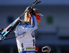 Kaisa Makarainen of Finland during zeroing before start of the Women mass start race of IBU Biathlon World Cup in Pokljuka, Slovenia. Women mass start race of IBU Biathlon World cup was held on Sunday, 20th of December 2015 in Pokljuka, Slovenia.

