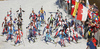 Biathletes skiing in the Women mass start race of IBU Biathlon World Cup in Pokljuka, Slovenia. Women mass start race of IBU Biathlon World cup was held on Sunday, 20th of December 2015 in Pokljuka, Slovenia.

