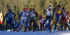 Winner Kaisa Makarainen of Finland skiing in the Women mass start race of IBU Biathlon World Cup in Pokljuka, Slovenia. Women mass start race of IBU Biathlon World cup was held on Sunday, 20th of December 2015 in Pokljuka, Slovenia.
