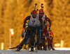Franziska Hildebrand of Germany skiing in the Women mass start race of IBU Biathlon World Cup in Pokljuka, Slovenia. Women mass start race of IBU Biathlon World cup was held on Sunday, 20th of December 2015 in Pokljuka, Slovenia.
