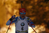 Winner Kaisa Makarainen of Finland skiing in the Women mass start race of IBU Biathlon World Cup in Pokljuka, Slovenia. Women mass start race of IBU Biathlon World cup was held on Sunday, 20th of December 2015 in Pokljuka, Slovenia.
