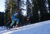 Olga Abramova of Ukraine skiing in the Women mass start race of IBU Biathlon World Cup in Pokljuka, Slovenia. Women mass start race of IBU Biathlon World cup was held on Sunday, 20th of December 2015 in Pokljuka, Slovenia.
