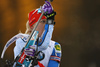 Winner Kaisa Makarainen of Finland getting ready for last shooting in the Women mass start race of IBU Biathlon World Cup in Pokljuka, Slovenia. Women mass start race of IBU Biathlon World cup was held on Sunday, 20th of December 2015 in Pokljuka, Slovenia.
