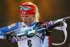 Winner Kaisa Makarainen of Finland getting ready for last shooting in the Women mass start race of IBU Biathlon World Cup in Pokljuka, Slovenia. Women mass start race of IBU Biathlon World cup was held on Sunday, 20th of December 2015 in Pokljuka, Slovenia.
