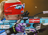 Winner Kaisa Makarainen of Finland shooting in the Women mass start race of IBU Biathlon World Cup in Pokljuka, Slovenia. Women mass start race of IBU Biathlon World cup was held on Sunday, 20th of December 2015 in Pokljuka, Slovenia.
