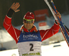 Ole Einar Bjoerndalen of Norway celebrates his medal won in the Men mass start race of IBU Biathlon World Cup in Pokljuka, Slovenia. Men mass start race of IBU Biathlon World cup was held on Sunday, 20th of December 2015 in Pokljuka, Slovenia.
