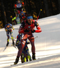Anton Shipulin of Russia skiing during the Men mass start race of IBU Biathlon World Cup in Pokljuka, Slovenia. Men mass start race of IBU Biathlon World cup was held on Sunday, 20th of December 2015 in Pokljuka, Slovenia.
