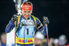 Valentina Semerenko (Ukraine) during the IBU Biathlon World Cup at Veltins Arena in Gelsenkirchen, Germany on 2015/12/28.
