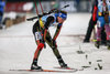 Simon Schempp (Germany) during the IBU Biathlon World Cup at Veltins Arena in Gelsenkirchen, Germany on 2015/12/28.
