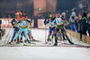 Mass start during the IBU Biathlon World Cup at Veltins Arena in Gelsenkirchen, Germany on 2015/12/28.
