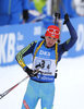 Olena Pidhrushna from Ukraine during Ladies Relay of Rubolding BMW IBU Biathlon World Cup at the Biathlonarena in Ruhpolding, Germany on 2016/01/17.
