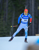 Ahti Toivanen of Finland during men sprint race of IBU Biathlon World Cup in Canmore, Alberta, Canada. Men sprint race of IBU Biathlon World cup was held in Canmore, Alberta, Canada, on Thursday, 4th of February 2016.
