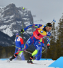 Martin Fourcade of France  during men sprint race of IBU Biathlon World Cup in Canmore, Alberta, Canada. Men sprint race of IBU Biathlon World cup was held in Canmore, Alberta, Canada, on Thursday, 4th of February 2016.
