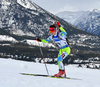 Miha Dovzan of Slovenia during men sprint race of IBU Biathlon World Cup in Canmore, Alberta, Canada. Men sprint race of IBU Biathlon World cup was held in Canmore, Alberta, Canada, on Thursday, 4th of February 2016.
