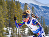 Marie Dorin-Habert of France during women sprint race of IBU Biathlon World Cup in Canmore, Alberta, Canada. Men sprint race of IBU Biathlon World cup was held in Canmore, Alberta, Canada, on Friday, 5th of February 2016.
