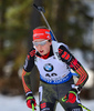 Franziska Preuss of Germany during women sprint race of IBU Biathlon World Cup in Canmore, Alberta, Canada. Men sprint race of IBU Biathlon World cup was held in Canmore, Alberta, Canada, on Friday, 5th of February 2016.
