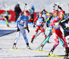 Sanna Markkanen of Finland during mixed relay race of IBU Biathlon World Cup in Canmore, Alberta, Canada. Mixed relay race of IBU Biathlon World cup was held in Canmore, Alberta, Canada, on Sunday, 7th of February 2016.
