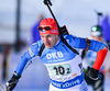 Matti Hakala of Finland during mixed relay race of IBU Biathlon World Cup in Canmore, Alberta, Canada. Mixed relay race of IBU Biathlon World cup was held in Canmore, Alberta, Canada, on Sunday, 7th of February 2016.
