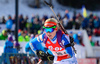 Mari Laukkanen of Finland during mixed relay race of IBU Biathlon World Cup in Canmore, Alberta, Canada. Mixed relay race of IBU Biathlon World cup was held in Canmore, Alberta, Canada, on Sunday, 7th of February 2016.
