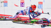 Kaisa Makarainen of Finland during mixed relay race of IBU Biathlon World Cup in Canmore, Alberta, Canada. Mixed relay race of IBU Biathlon World cup was held in Canmore, Alberta, Canada, on Sunday, 7th of February 2016.
