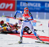 Kaisa Makarainen of Finland during mixed relay race of IBU Biathlon World Cup in Canmore, Alberta, Canada. Mixed relay race of IBU Biathlon World cup was held in Canmore, Alberta, Canada, on Sunday, 7th of February 2016.
