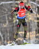 Franziska Preuss of Germany during women sprint race of IBU Biathlon World Cup in Presque Isle, Maine, USA. Women sprint race of IBU Biathlon World cup was held in Presque Isle, Maine, USA, on Thursday, 11th of February 2016.
